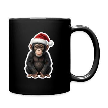 Chiot chimpanzé coquin dans l’humeur de Noël - Mug uni - noir - Droite