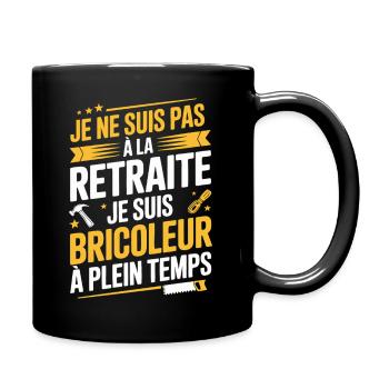 Full-time handyman, not retired - Full Colour Mug - black - Right