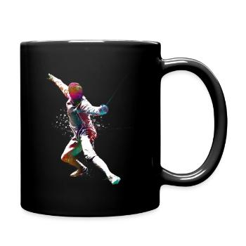 Fencing sport art #fencing #sport - Full Colour Mug - black - Right