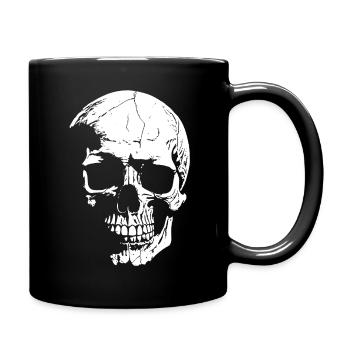 Graphismes à fort contraste de crâne - Mug uni - noir - Droite