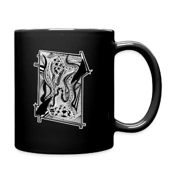 Schwarz-Weiß abstraktes Design Nr. 8 - Tasse einfarbig - Schwarz - Rechts