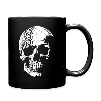 Crâne avec nœud celtique - Mug uni - noir - Droite