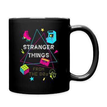 80er Neon Retro Gaming - Tasse einfarbig - Schwarz - Rechts