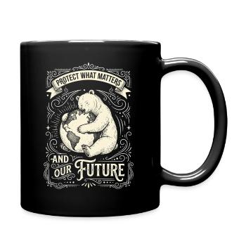 PandaSchutz Zukunft Ornament - Tasse einfarbig - Schwarz - Rechts