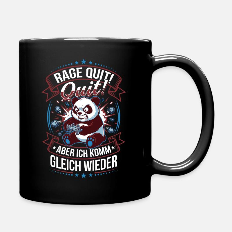 La rage arrête Panda Revient bientôt - Mug uni - noir