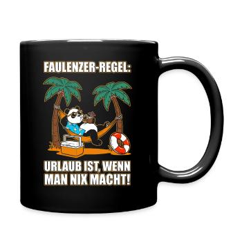 Lazy rule: Vacation is when nothing does anything - Full Colour Mug - black - Right