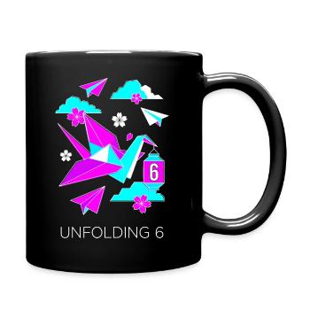 Dépliant 6 grues origami - Mug uni - noir - Droite