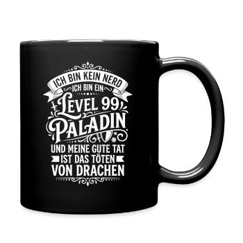 Level99 Paladin Dragon Hunter Humor - Full Colour Mug - black - Right