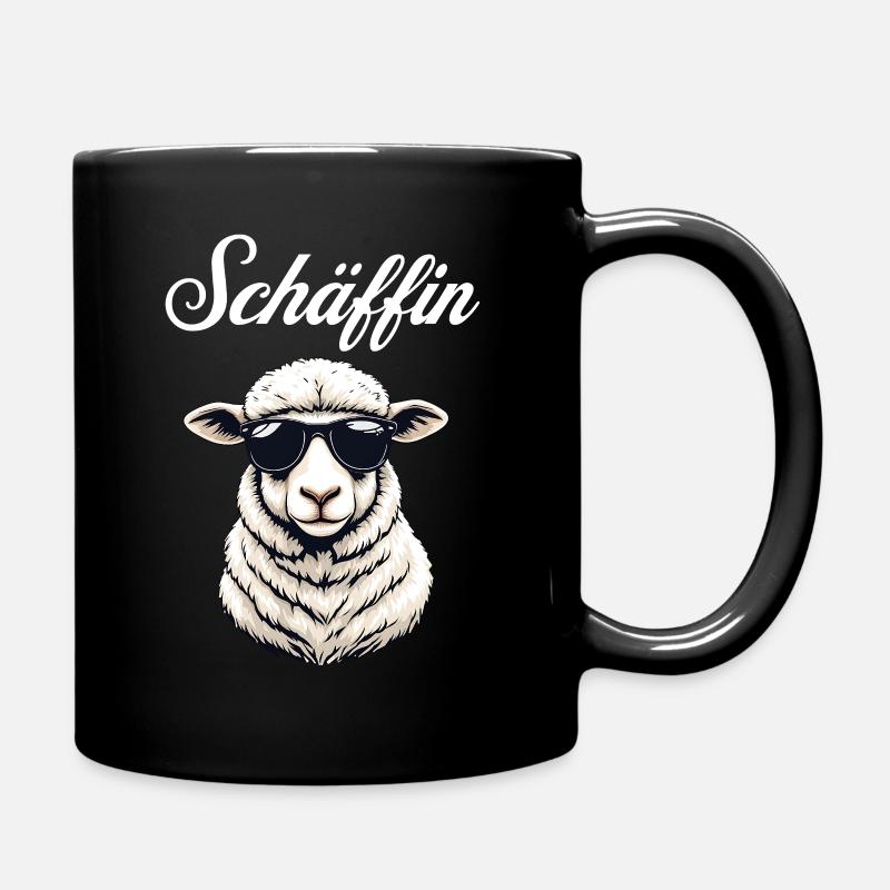 Schäffin – Die lässige Chefin im Wolle-Look - Tasse einfarbig - Schwarz