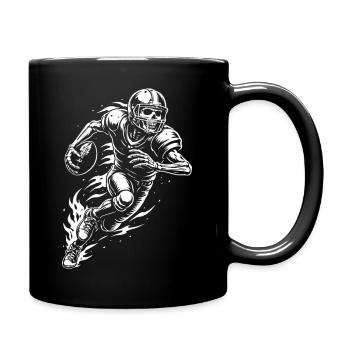Skeleton American Football player  - Full Colour Mug - black - Right