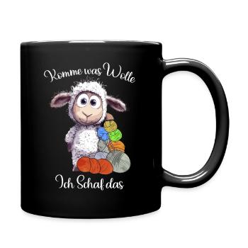 Sheep with wool: I sheep the pun - Full Colour Mug - black - Right