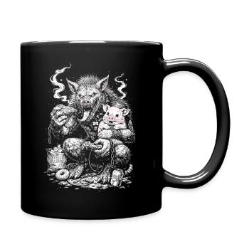 Innerer Schweinehund - Tasse einfarbig - Schwarz - Rechts