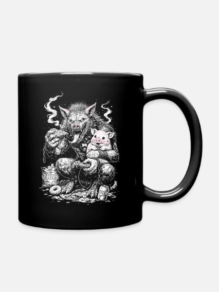 Innerer Schweinehund - Tasse einfarbig - Schwarz
