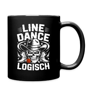 Line Dance Logisch Skull - Tasse einfarbig - Schwarz - Rechts