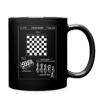 Chessboard Blueprint Patent - Full Colour Mug - black - Right