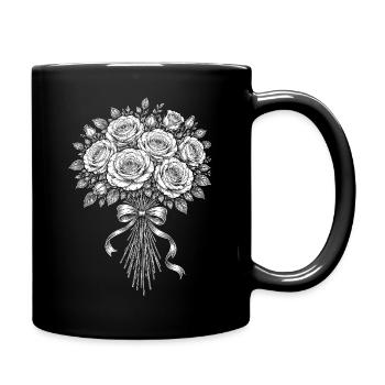 Bouquet de roses - Mug uni - noir - Droite