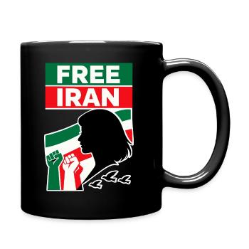 Free Iran - Tasse einfarbig - Schwarz - Rechts