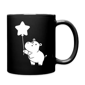 Hippopotamus Star Balloon Silhouette - Full Colour Mug - black - Right