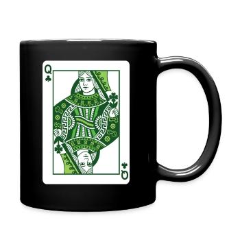Queen Of Shamrock St Patrick’s Irish - Full Colour Mug - black - Right