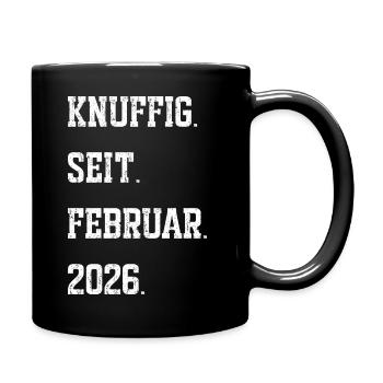 Geburt Februar 2026 - Tasse einfarbig - Schwarz - Rechts