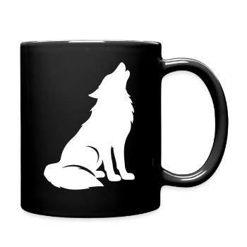 Silhouette de loup - Mug uni - noir - Droite