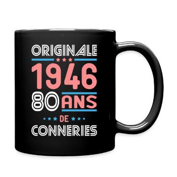 Original – 1946 – 80 Jahre - Tasse einfarbig - Schwarz - Rechts