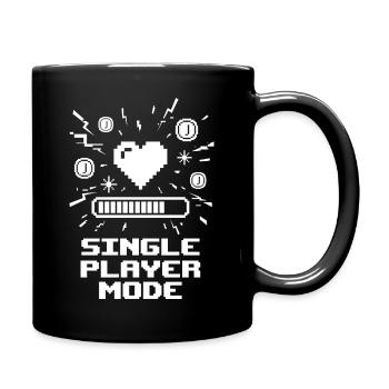 Single Player Mode Gamer Heart - Full Colour Mug - black - Right
