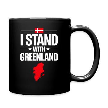 Greenland Flag Card Support - Full Colour Mug - black - Right