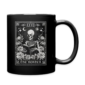 Le Tarot du Lecteur - Squelette gothique parmi les fleurs - Mug uni - noir - Droite
