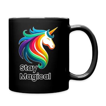 Unicorn Rainbow – Stay Magical Design - Full Colour Mug - black - Right