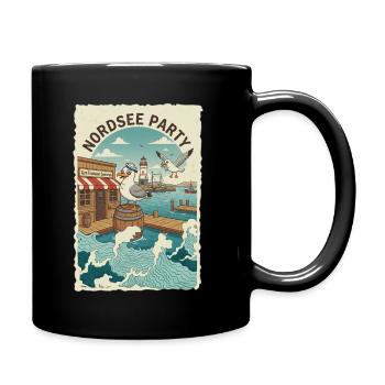 Nordsee Party - Tasse einfarbig - Schwarz - Rechts