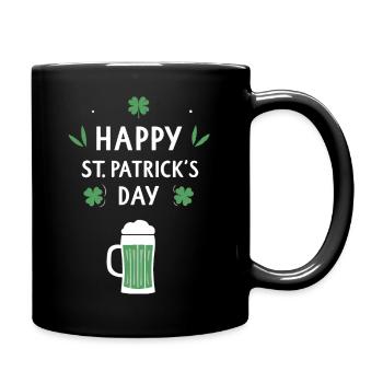 Saint-Patrick Bière et Trèfles - Mug uni - noir - Droite