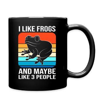 Laubfrosch Frosch - Tasse einfarbig - Schwarz - Rechts