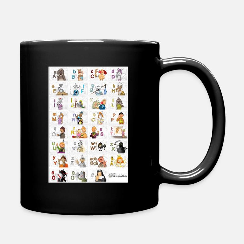 German Finger Alphabet 2 / - Full Colour Mug - black