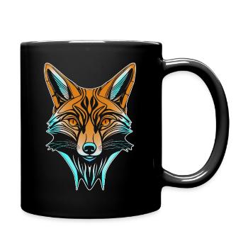 Neon Fox Head - Full Colour Mug - black - Right