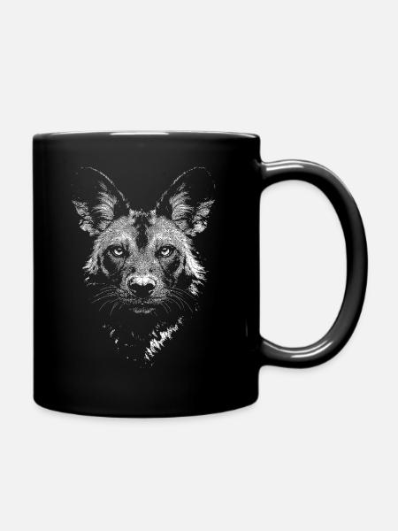 Afrikanischer Wildhund - Tasse einfarbig - Schwarz