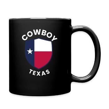 Cowboy Texas Shield Design graphique - Mug uni - noir - Droite
