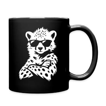 Cool Cheetah – Sunglasses & Crossed Arms - Full Colour Mug - black - Right