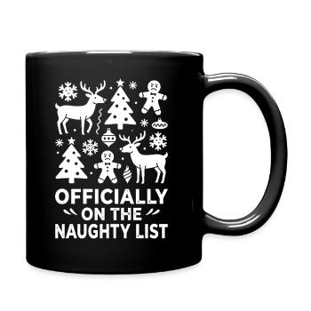 Motif de renne de Noël de la Liste des Vilains - Mug uni - noir - Droite
