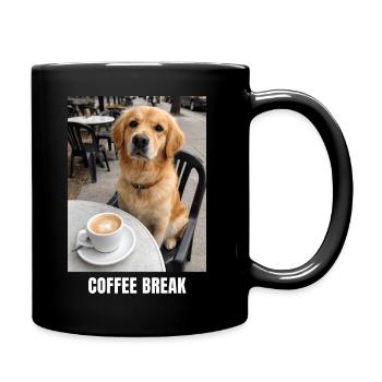 Pause café Golden Retriever Meme Drôle de chien - Mug uni - noir - Droite