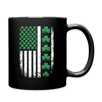 St Patrick Shamrock USA-Flagge - Tasse einfarbig - Schwarz - Rechts