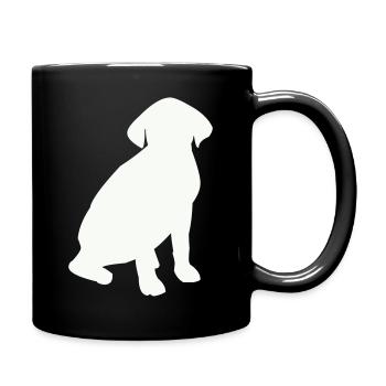 Seated Dog Silhouette - Full Colour Mug - black - Right