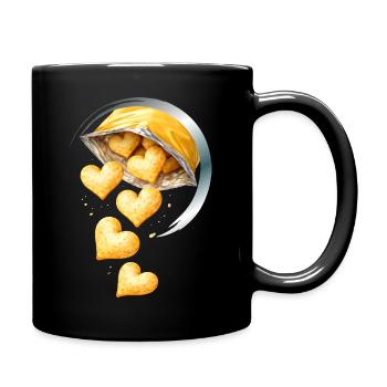 Heart Shaped Chips Illustration - Full Colour Mug - black - Right