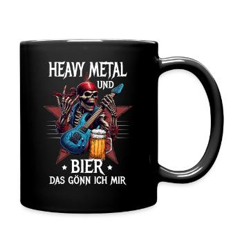 Heavy Metal und Bier gönn ich mir - Tasse einfarbig - Schwarz - Rechts