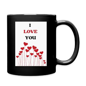 ICH LIEBE DICH. PAAR. GERADE VERHEIRATET. Junggesellinnenabschied - Tasse einfarbig - Schwarz - Rechts
