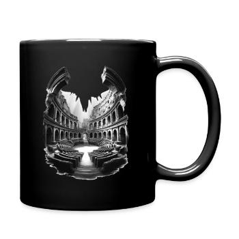 Circular Colosseum in Ruin - Full Colour Mug - black - Right