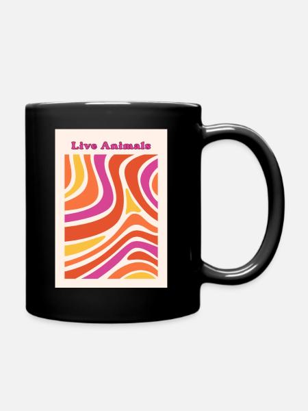 Lebendige Farbwellen - Tasse einfarbig - Schwarz