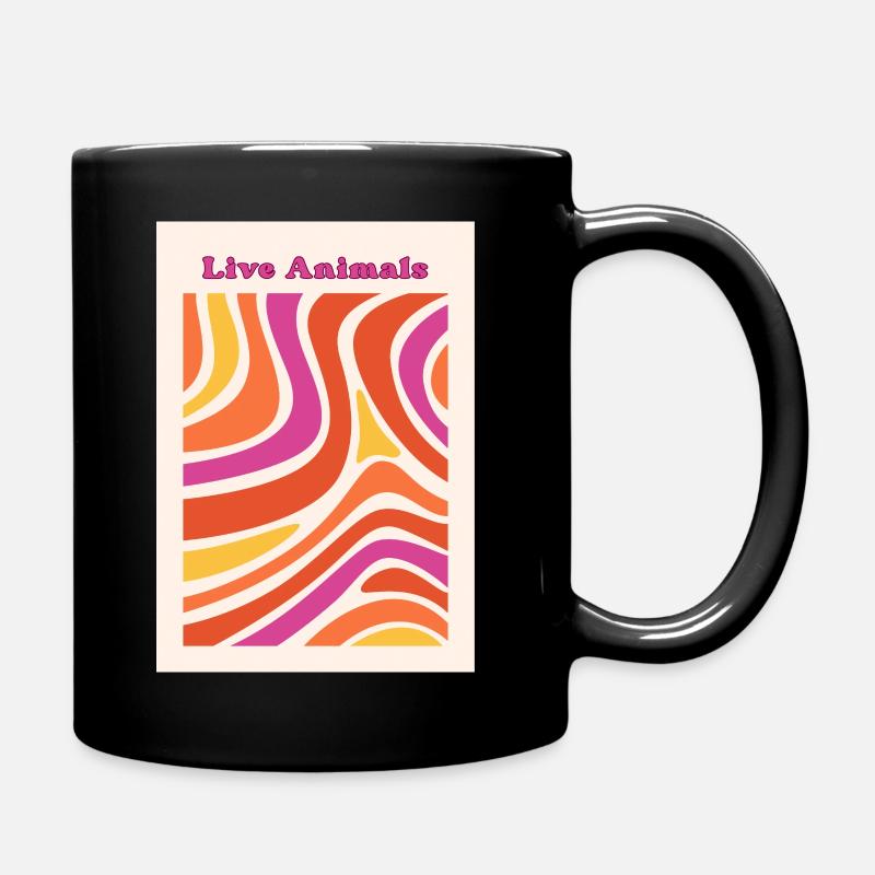 Lebendige Farbwellen - Tasse einfarbig - Schwarz