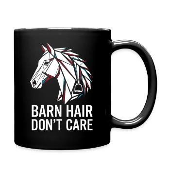 Geometrisches Pferd Barn Hair Don't Care - Tasse einfarbig - Schwarz - Rechts
