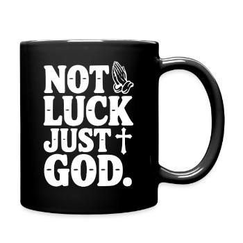 Nicht Glück, nur Gott - Tasse einfarbig - Schwarz - Rechts